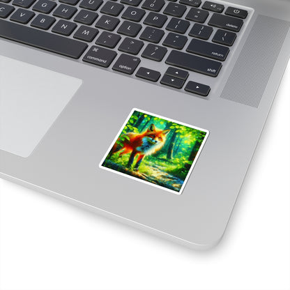 Vibrant Forest Fox Kiss-Cut Sticker
