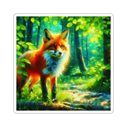 Vibrant Forest Fox Kiss-Cut Sticker