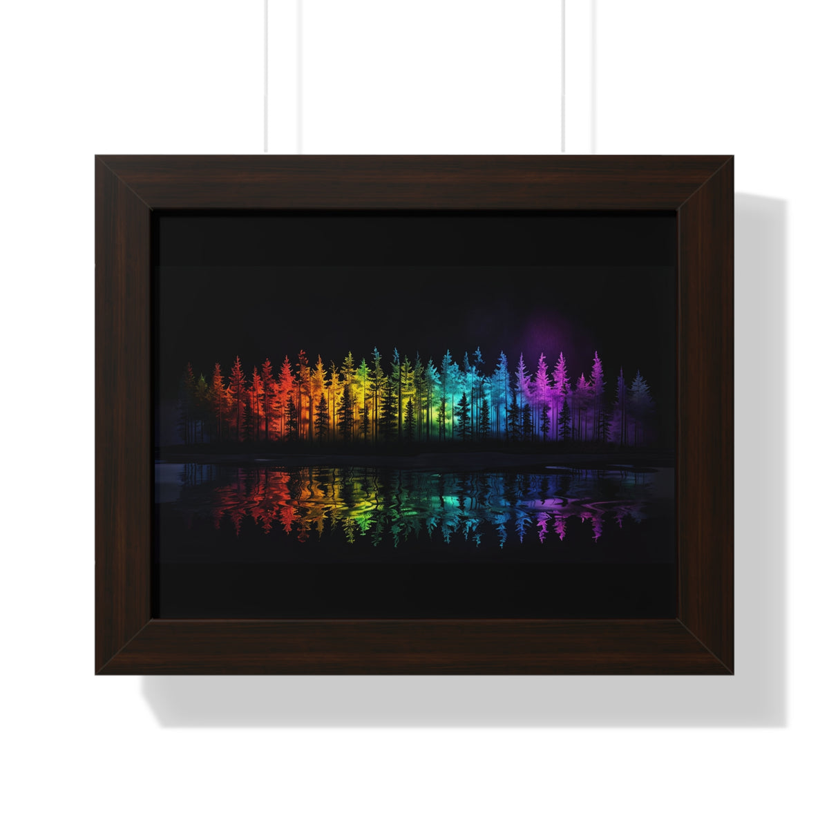 Colorful Forest Reflection Framed Poster