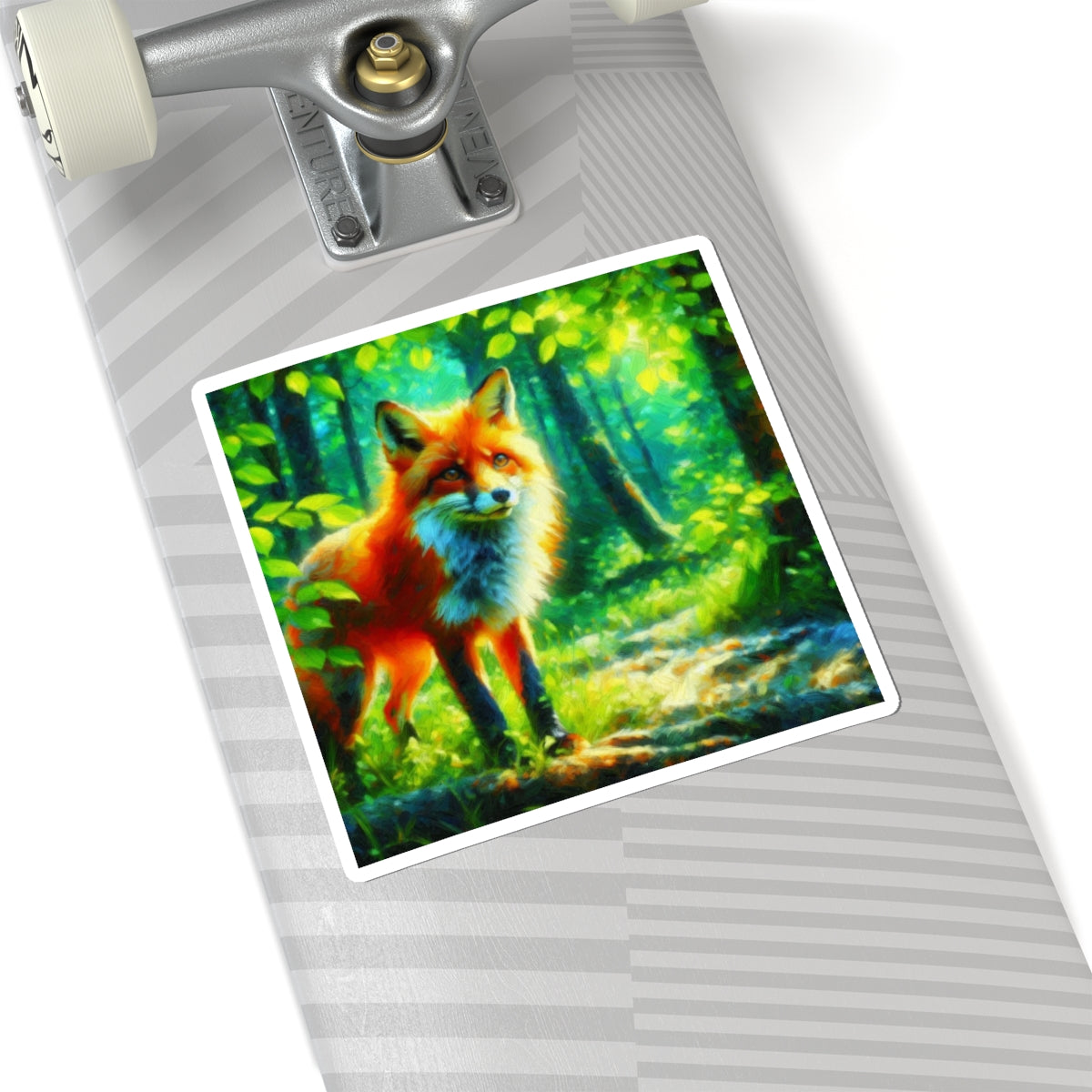 Vibrant Forest Fox Kiss-Cut Sticker