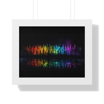 Colorful Forest Reflection Framed Poster