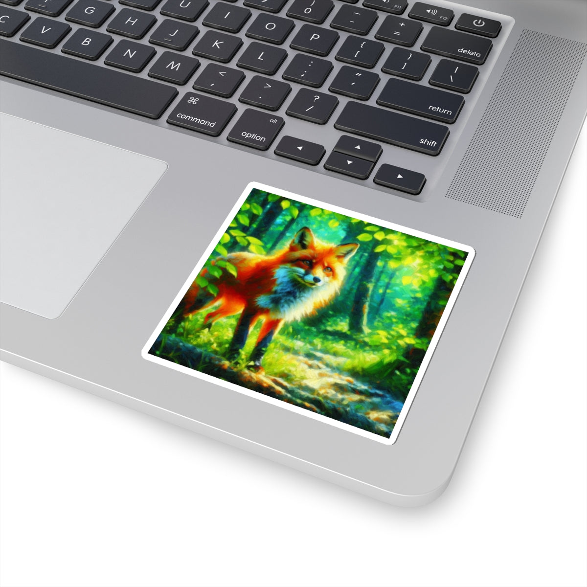 Vibrant Forest Fox Kiss-Cut Sticker