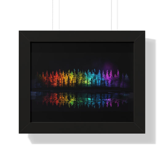Colorful Forest Reflection Framed Poster